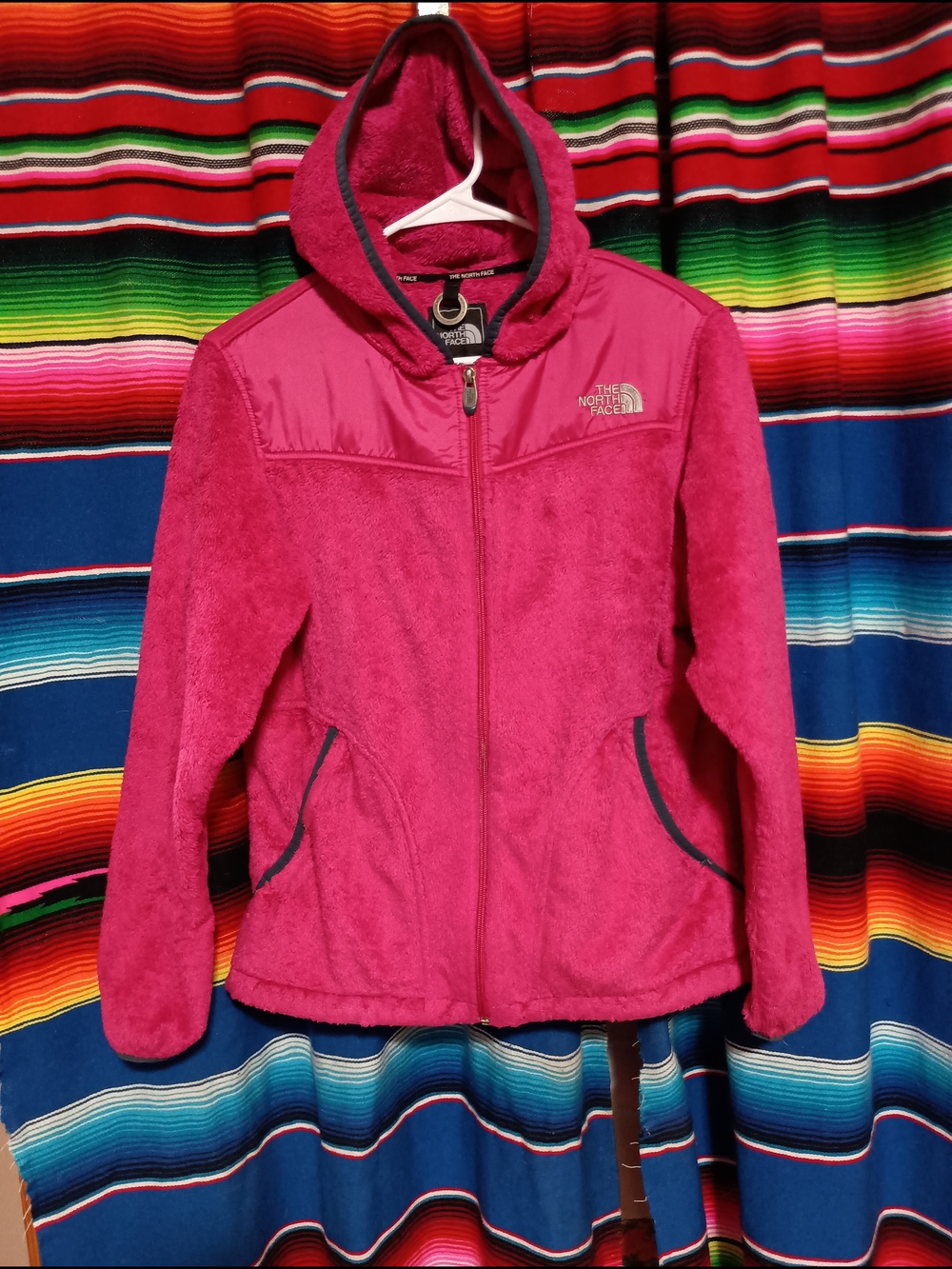 The North Face Hot Pink Hooded Fleece Jacket M